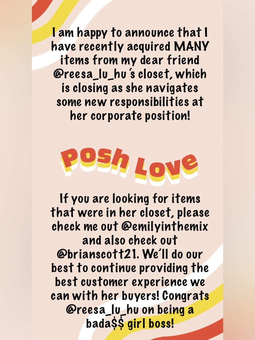 Note to buyers- new items coming in every day from @reesa_lu_hu ‘s closet.